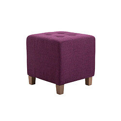 Avis Decoshop26 Tabouret bas repose-pieds pouf capitonné en tissu lila pieds en bois 45x46 cm 10_0000160