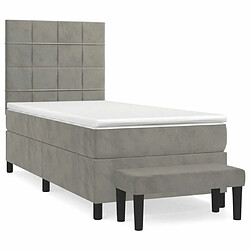 Maison Chic Lit Adulte - Lit simple Lit à sommier tapissier et matelas moelleux - Meuble de Chambre - Gris clair 100x200cm Velours -MN48588