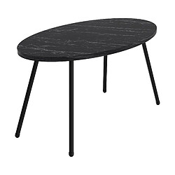 Helloshop26 Table basse ovale 43 x 90 x 50 cm marbre noir 03_0008505