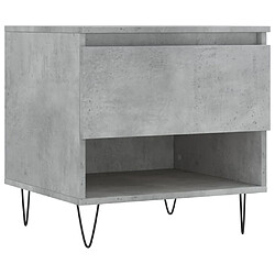 vidaXL Table basse gris béton 50x46x50 cm bois d'ingénierie