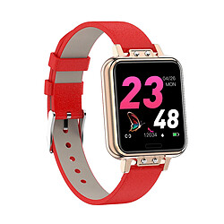 Chrono Montre Connectée pour Femme IP67 Moniteur de Fréquence Cardiaque de 1,22 Pouce Moniteur de Sommeil Pression Artérielle Bracelet d'Activité Intelligente Compatible avec iOS et Android-Rouge