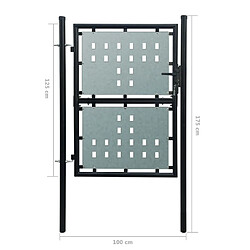 Acheter vidaXL Portail simple de clôture Noir 100x175 cm