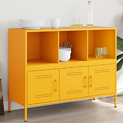 vidaXL Buffet jaune moutarde 100,5x39x79 cm acier