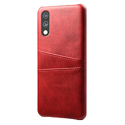 Coque en TPU + PU anti-rayures, avec deux porte-cartes rouge pour votre Sony Xperia Ace 2