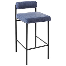 Acheter Beliani Tabouret de bar Set de 2 Bouclé Bleu foncé AMAYA