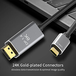 Avis Universal Câble USB C DP1.4 type C à 1.4 8 K 30 Hz 4 K 144 Hz en alliage d &'aluminium en PVC pour affichage XDR | (noir)