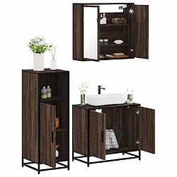 vidaXL Ensemble de meubles de salle de bain 3 pcs Chêne marron