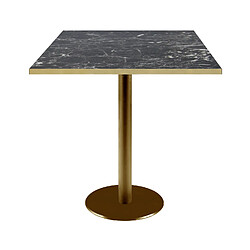 Restootab Table 70x70cm Rome bistrot marbre noir brillant 