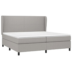 Avis Maison Chic Lit Adulte - Lit simple Lit à sommier tapissier avec matelas moelleux - Meuble de Chambre - Gris clair 200x200cm Tissu -MN36835