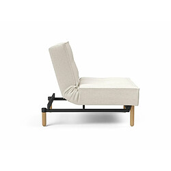 Inside 75 INNOVATION LIVING Fauteuil SPLITBACK STEM convertible lit 90*115 cm pieds obus naturel tissu Bouclé Off White pas cher