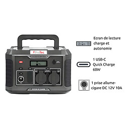 Avis Station d'énergie portable Advance 650 - Générateur électrique - 634Wh/600W - Sortie AC - Noir - Protec