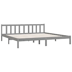 Avis Maison Chic Lit adulte - Lit simple Cadre de lit,Structure du lit Contemporain Gris Bois de pin massif 200x200 cm -MN87662