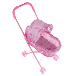 Mini-poussette pliable pour poussette avec poussette de simulation de jouets de jeu rose pas cher