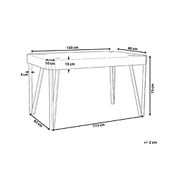 Avis Beliani Table bois taupe/noir 130x80 cm CAMBELL