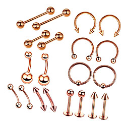 Avis 20piece nez lèvre langue sourcils tragus nombril anneau Piercings 1.2x6 + 3mm