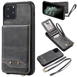 Wewoo Coque Pour iPhone 11 Pro Vertical Portefeuille à rabat antichoc arrière Etui de protection avec porte-cartes et fentes cartes lanière et cadres photo Gris