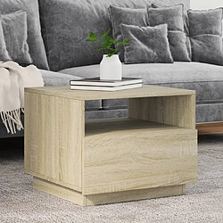 Maison Chic Table basse pour salon | Table à café avec lumières LED chêne sonoma 50x49x40 cm -GKD98686