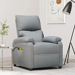 Maison Chic Fauteuil électrique de massage,Fauteuil luxe de relaxation Gris clair Tissu -MN20883