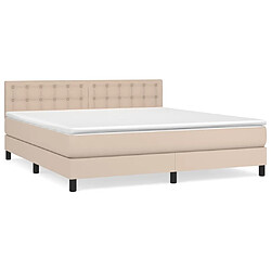 vidaXL Sommier à lattes de lit avec matelas Cappuccino 180x200 cm