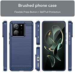 Htdmobiles Coque pour Xiaomi 13T / 13T Pro 5G - housse etui silicone gel carbone + verre trempe - BLEU FONCE