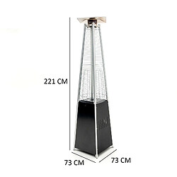 Poêle à Gaz Butane Kekai Niklas Totem 73x73x221cm Pyramidal 13000W Couvre-Flammes en Cristal de Quartz Utilisation en Extérieur pas cher