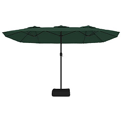 Acheter vidaXL Parasol de jardin à double tête avec LED vert 449x245 cm