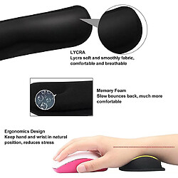 Universal Reste du poignet pour le clavier et le poignet ergonomique de souris avec de la mousse à mémoire pour soulager l'ensemble de tampon noir au poignet