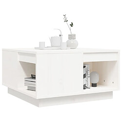 Acheter ComfortXL Table Basse Blanc 60x61x32,5 Cm Bois Massif De Pin