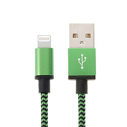 Avis Wewoo Câble vert pour iPhone 6 & 6 Plus, 5 & 5S & 5C, iPad Air 2 & Air, mini 1/2/3, iPod touch 5 2m tissé style Lightning à USB données de synchronisation / de chargement,