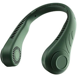 (Vert) Mini Ventilateur Portatif Tour de Cou Sans Lame Refroidisseur Suspendu USB Rechargeable