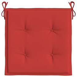 Acheter vidaXL Coussins de chaise jardin lot de 6 rouge 40x40x3cm tissu oxford