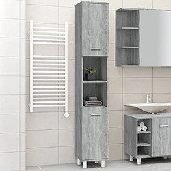 Maison Chic Armoire de bain,Meuble de rangement de salle de bain,Meuble haut Sonoma gris 30x30x179 cm Bois d'ingénierie -GKD677010