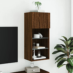 Acheter Maison Chic Meuble TV avec lumières LED, Banc TV pour salon, Meuble de rangement chêne marron 40,5x30x90 cm -GKD73635