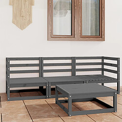 Maison Chic Salon de jardin 4 pcs - Table et chaises d'extérieur - Mobilier/Meubles de jardin Moderne Gris Bois de pin massif -MN91324