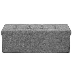 Helloshop26 Banc coffre de rangement pliable tissu gris clair 2208146