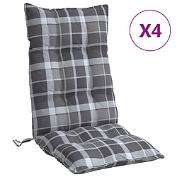 Maison Chic lot de 4 Coussins Confort,Coussins de chaise à dossier haut motif carreaux gris -GKD31919