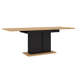 Bestmobilier Donnely - table à manger extensible - bois et noir - 4 à 8 personnes