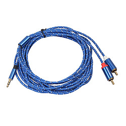 Câble Audio Bleu Tressé 1/8 '' Jack 3,5 Mm Mâle Vers 2 RCA Mâle 5 M pas cher