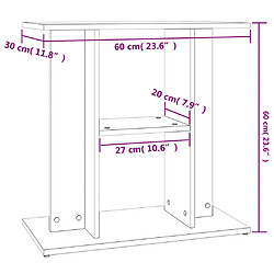 vidaXL Support pour aquarium chêne fumé 60x30x60 cm bois d'ingénierie pas cher