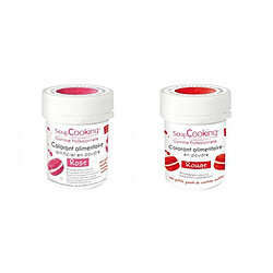 Scrapcooking 2 colorants alimentaires en poudre - rouge-rose