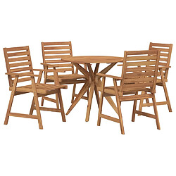 vidaXL Ensemble à manger de jardin 5 pcs Bois d'acacia solide