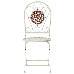 Beliani Chaise de jardin SPELLO Métal Blanc pas cher