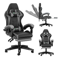 RATTANTREE Chaise de Gaming avec Repose-Pied, Chaise Gaming Racing, Dossier Inclinable à 155, Avec support lombaire, Fauteuil gamer Ergonomique, Siege Gaming avec Appui-tête, Noir Gris