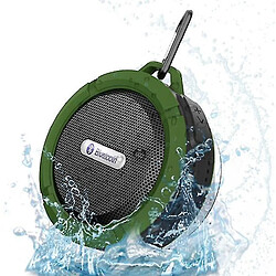 Universal Haut-parleur Bluetooth sans fil, haut-parleur de douche portable sans fil, temps de jeu 6H, son HD fort avec ventou et crochet robuste (vert)