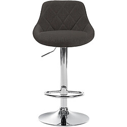 Avis Decoshop26 Tabouret de bar chaise haute x 1 avec coutures décoratives assise en tissu gris foncé pieds métal chromé 10_0005085