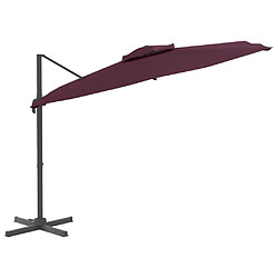 Avis Maison Chic Parasol Jardin | Parasol cantilever à double toit Bordeaux Rouge 400x300 cm - GKD92569