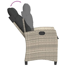 Acheter vidaXL Ensemble à manger de jardin et coussins 9 pcs gris clair rotin