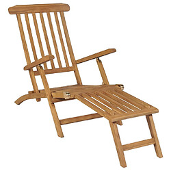 vidaXL Chaises de terrasse et repose-pied lot de 2 Bois de teck solide