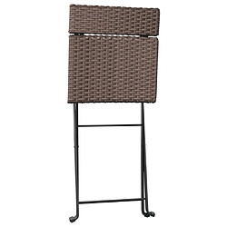 Maison Chic Lot de 6 Chaises de bistrot pliantes Marron Résine tressée et acier -GKD57329 pas cher