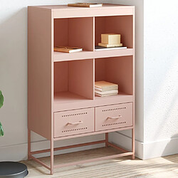 vidaXL Buffet haut rose 68x39x111,5 cm acier